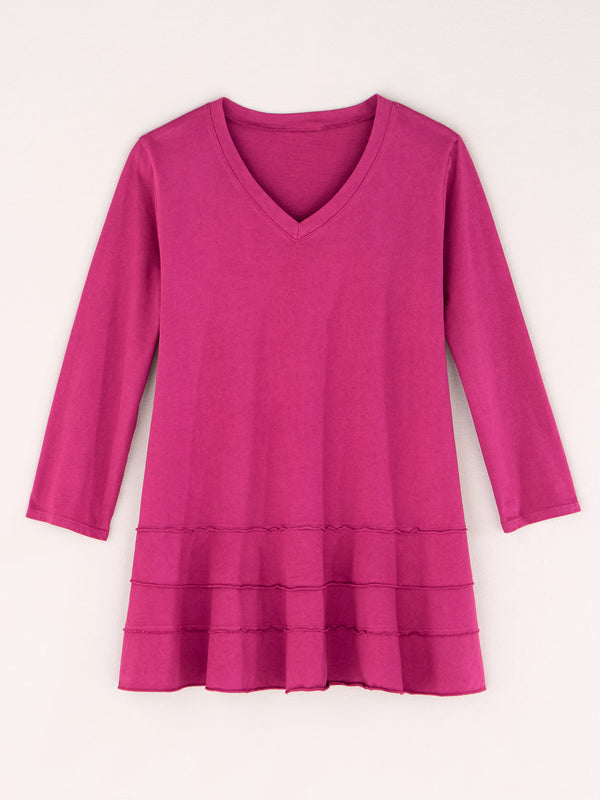 Cotton Comforts Tiered V-Neck Tunic