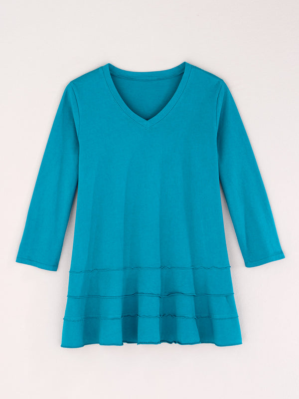 Cotton Comforts Tiered V-Neck Tunic