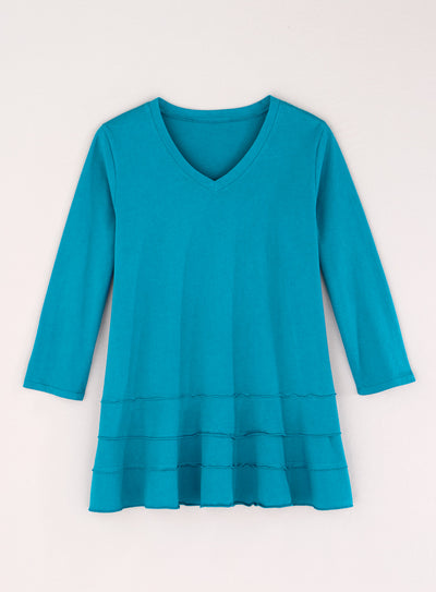 Cotton Comforts Tiered V-Neck Tunic