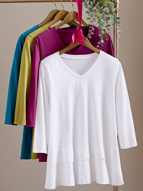 Cotton Comforts Tiered V-Neck Tunic
