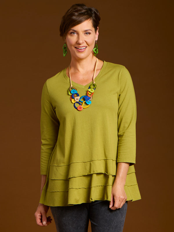 Cotton Comforts Tiered V-Neck Tunic