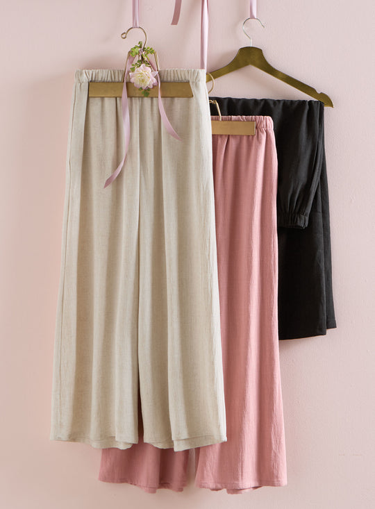 Linen-Blend Airflow Pants with Pockets