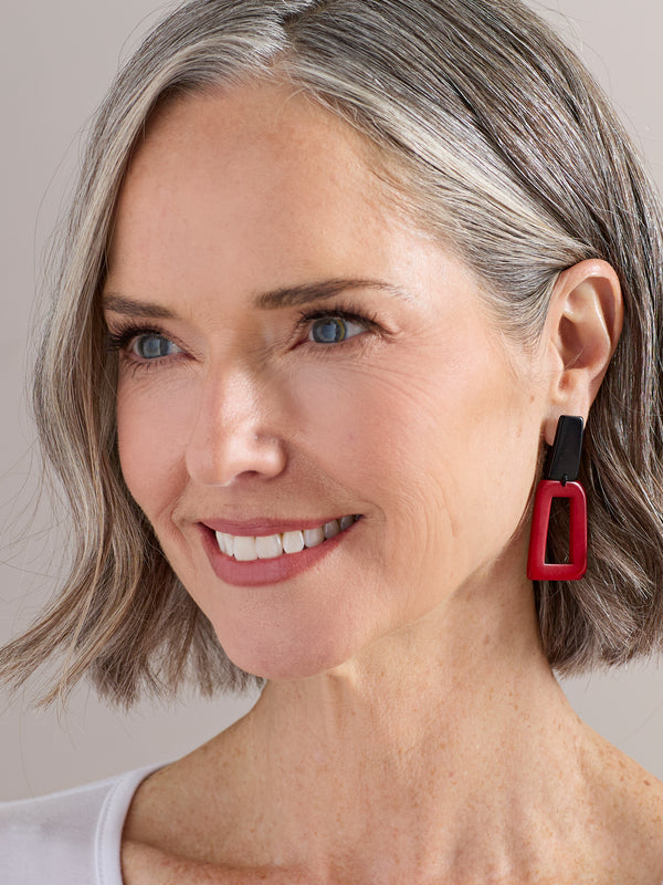 Modernist Geo Tagua Earrings