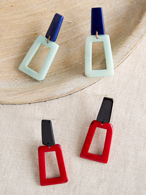 Modernist Geo Tagua Earrings