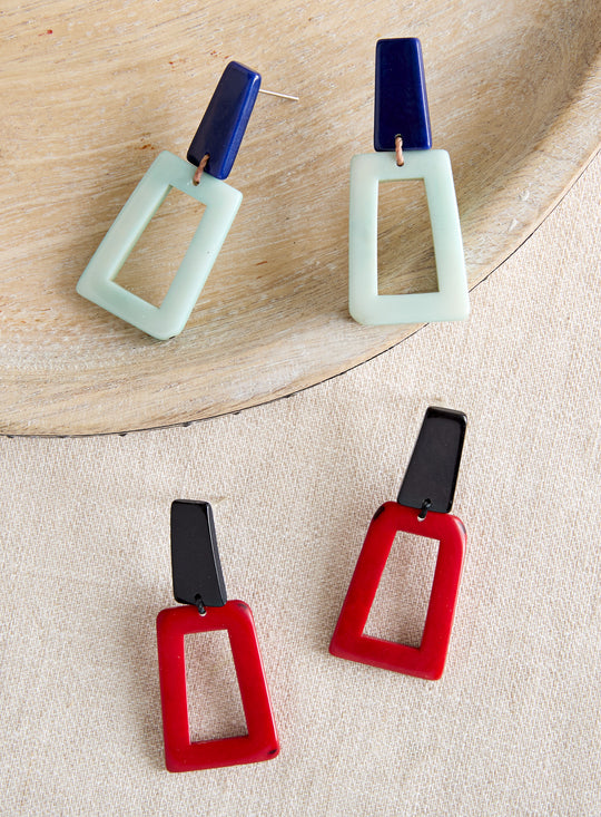 Modernist Geo Tagua Earrings