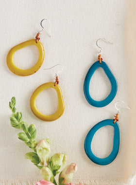 Fiesta Loop Tagua Earrings - Set of 2 Pairs