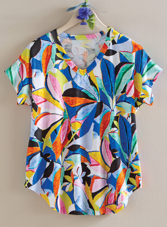 Kaleidoscope Garden V-Neck Top