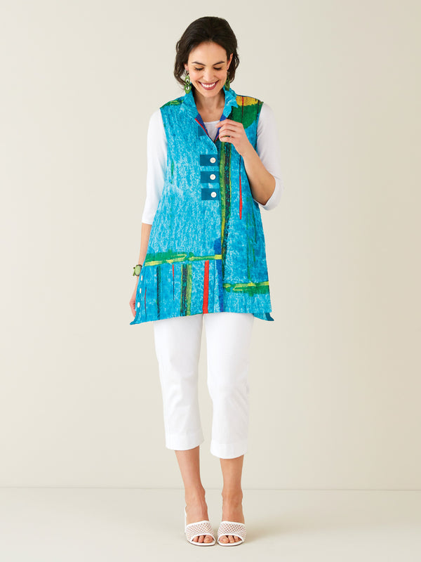 Skip Button Vest Artful Outfit