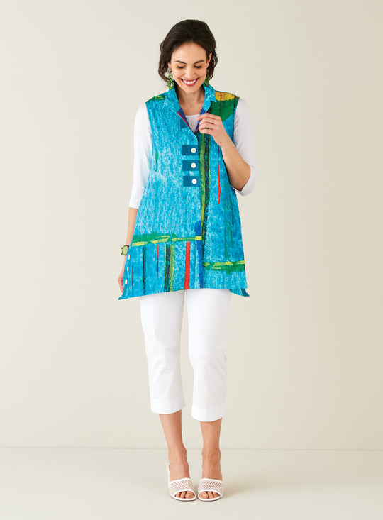 Skip Button Vest Artful Outfit