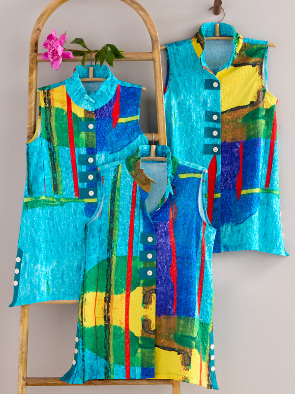 Skip Button Brushstroke Vest