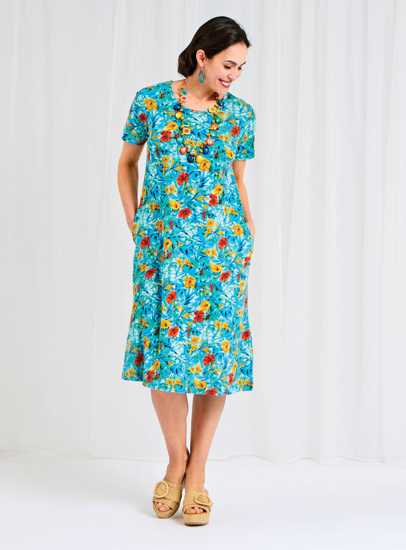 Hibiscus Island Knit Dress FINAL SALE (No Returns)
