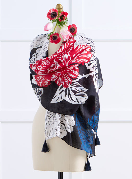Aloha Blossom Tassel Scarf