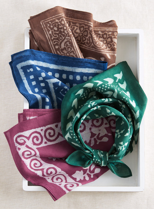 Wanderlust Block Printed Bandana