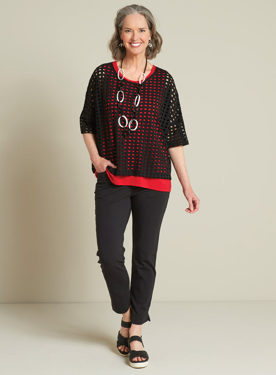 Nice Touch Crossover Outfit - Black on Red