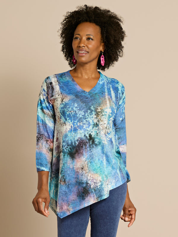 Moonlight Splash V-Neck Top