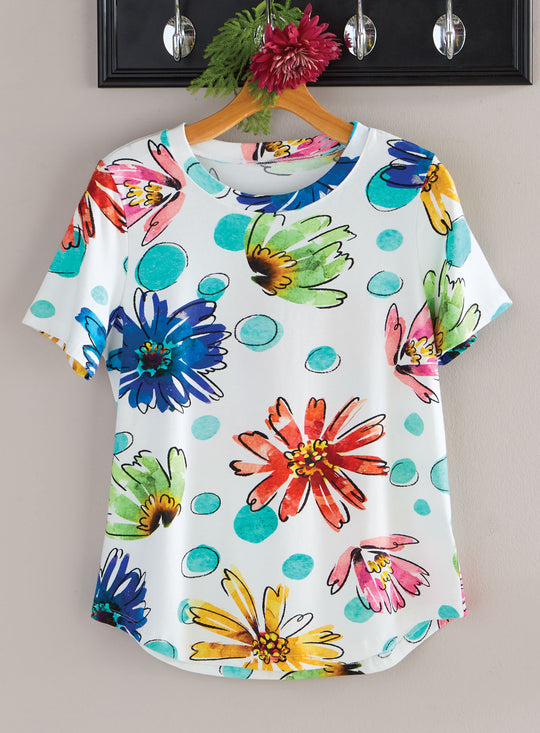 Dahlias and Dots Tee
