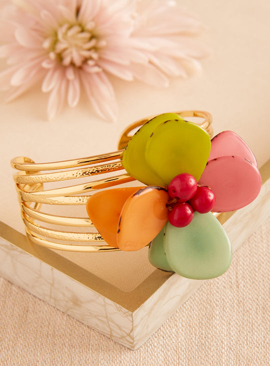 Tagua Flora Cuff Bracelet