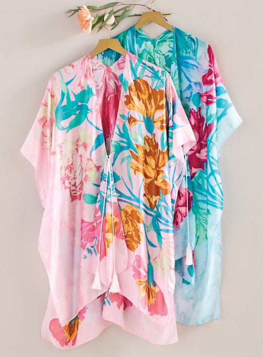 Soft Focus Satin Kimono