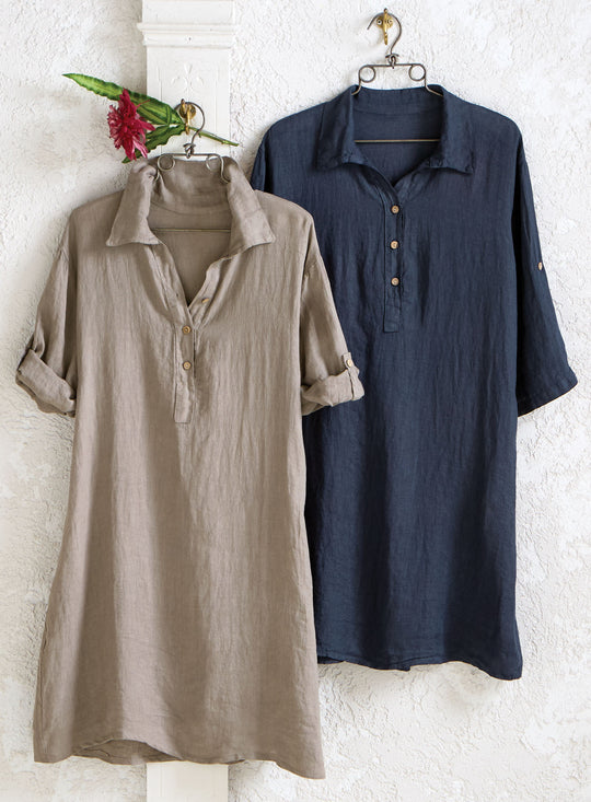 Passeggiata Linen Shirt Dress