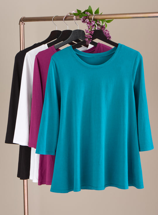 Cotton Comforts Everyday 3/4 Sleeve Top