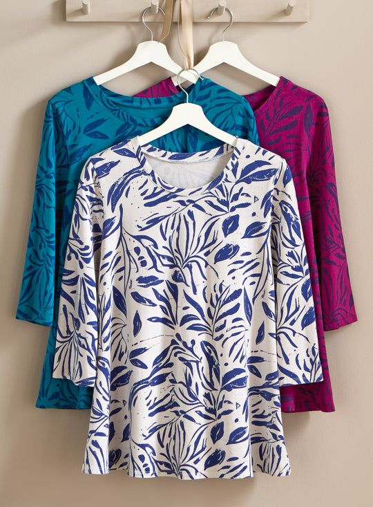 Cotton Comforts Woodland 3/4 Sleeve Top