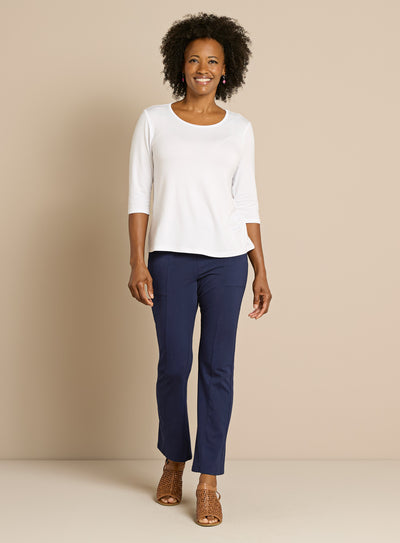 Cotton Comforts Smooth Stretch Bootcut Leggings with Pockets