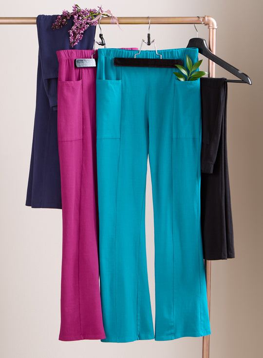 Cotton Comforts Smooth Stretch Bootcut Leggings with Pockets