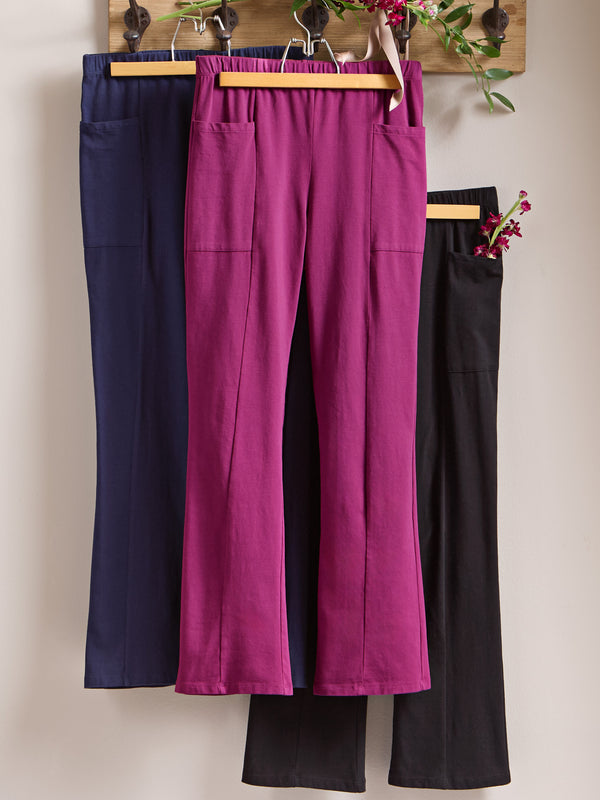 Cotton Comforts Smooth Stretch Bootcut Leggings with Pockets