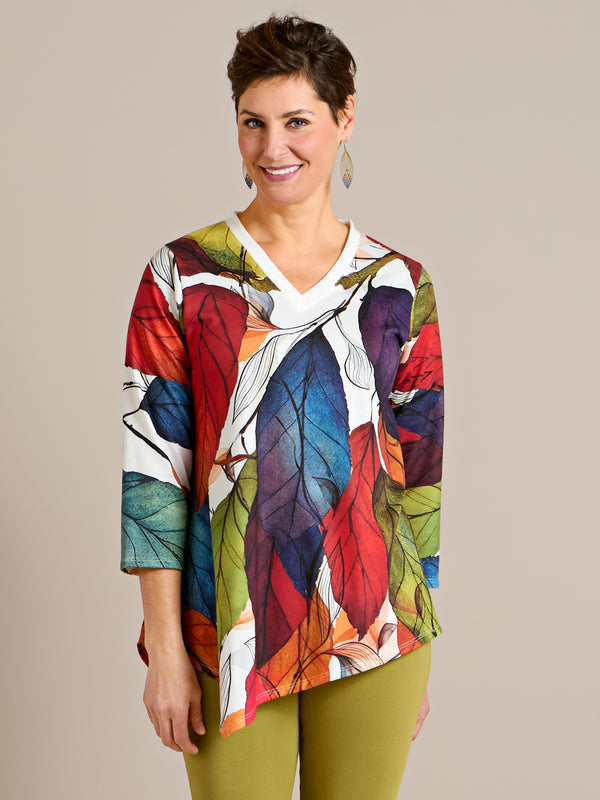 Color Canopy V-Neck Top