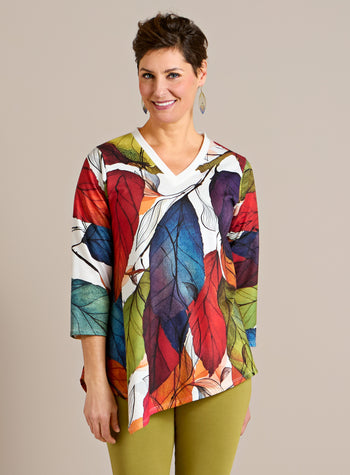 Color Canopy V-Neck Top