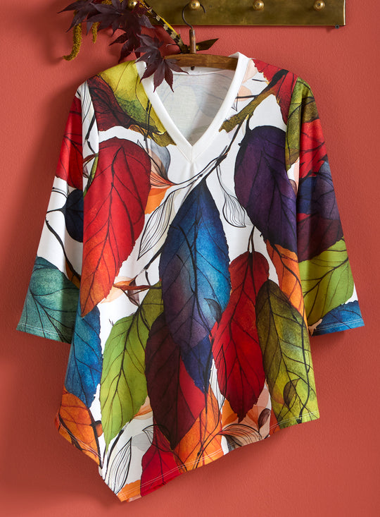 Color Canopy V-Neck Top