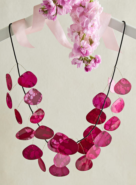 Fuchsia Petals Kinetic Necklace