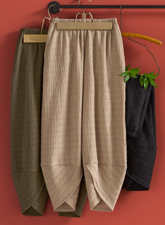 Tailored Texture Lantern Pants