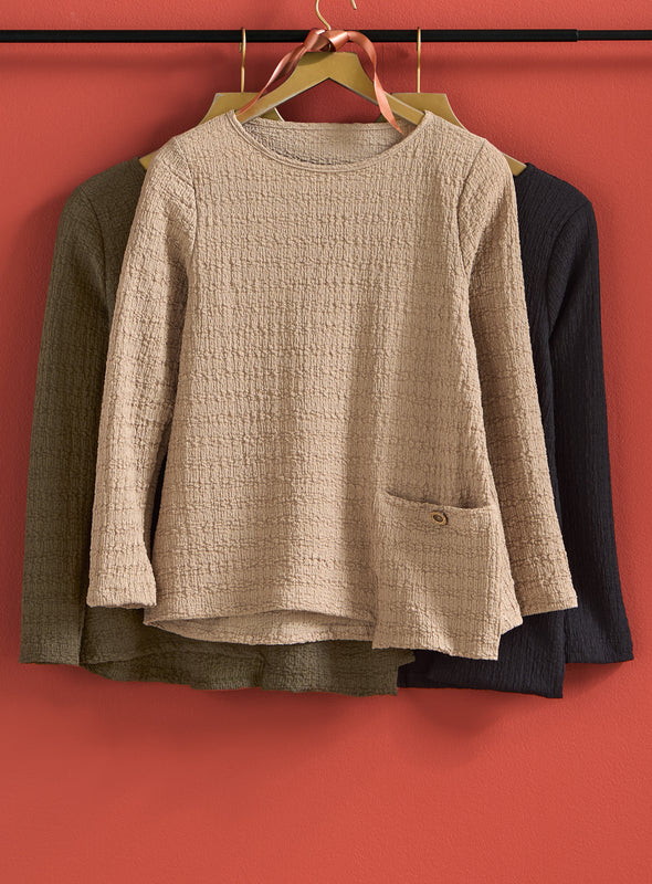 Tailored Texture Pocket Top