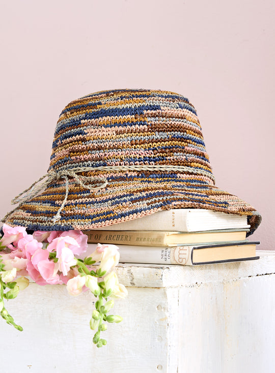 Soft Stripe Raffia Sun Hat