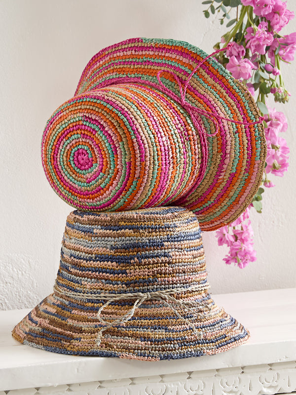 Soft Stripe Raffia Sun Hat