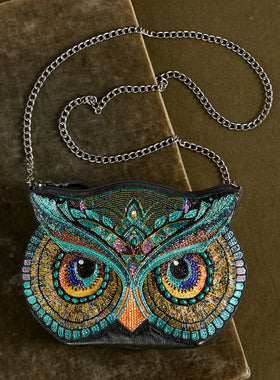 Night Owl Hand-Beaded Bag