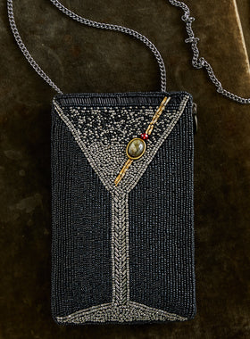 Shaken or Stirred Hand-Beaded Bag