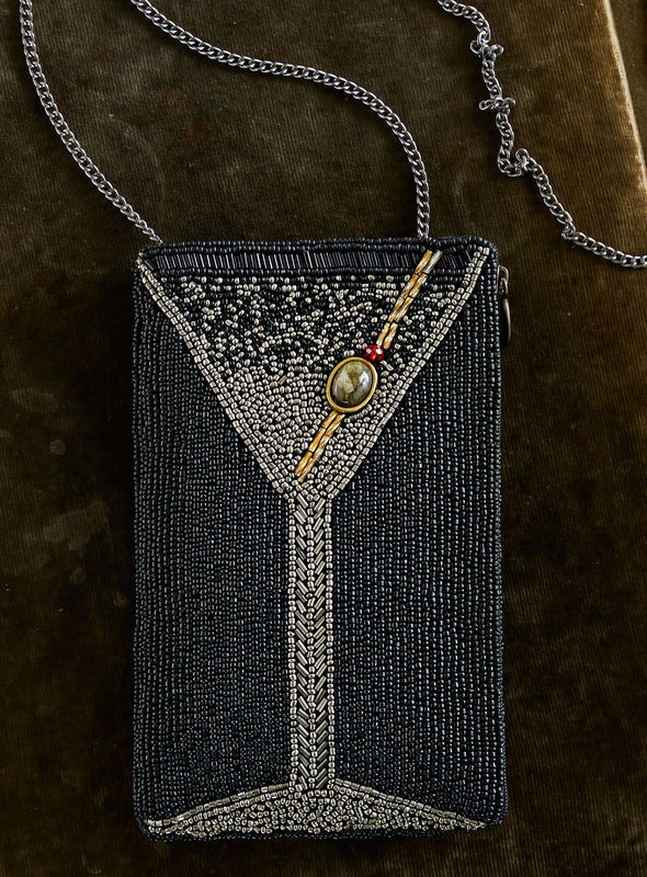 Shaken or Stirred Hand-Beaded Bag