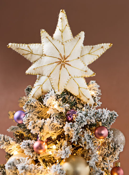 Handcrafted Winter Star Tree Topper
