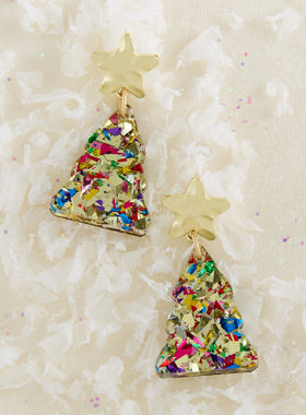 Confetti Christmas Tree Earrings