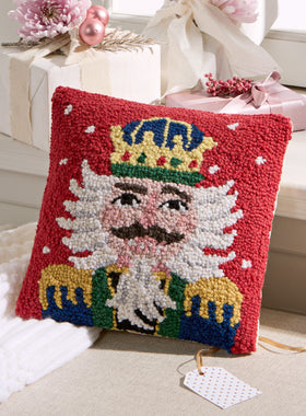 Nutcracker Hooked Wool Pillow