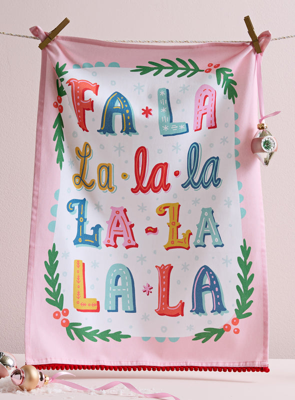 Fa La La Tea Towel
