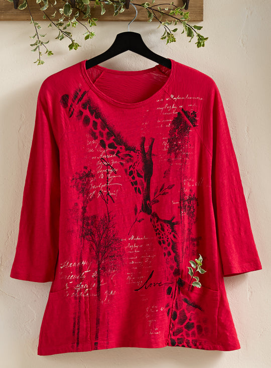 Giraffe Love Notes Top