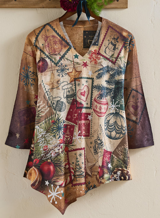 Letters to Santa V-Neck Top