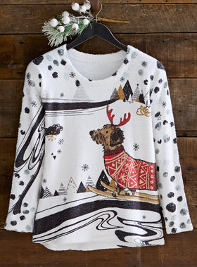 Alpine Antler Dog Bouclé Top