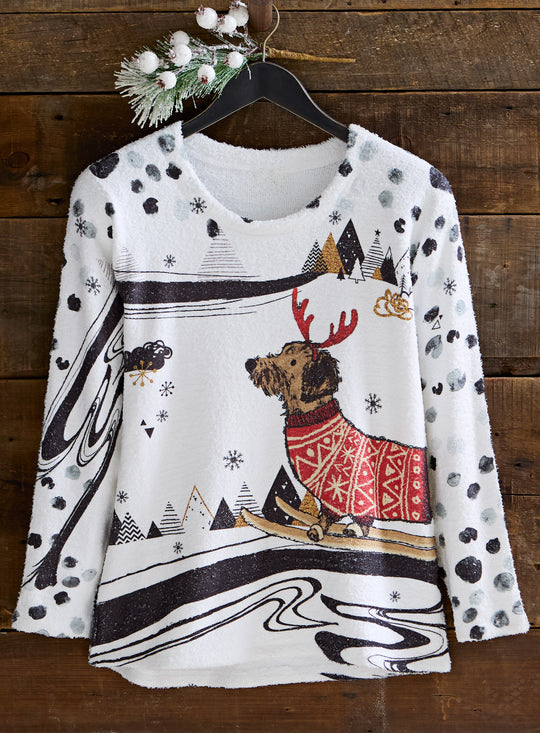 Alpine Antler Dog Bouclé Top