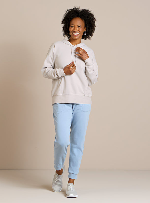 All Day Hoodie and Joggers Outfit - White/Blue