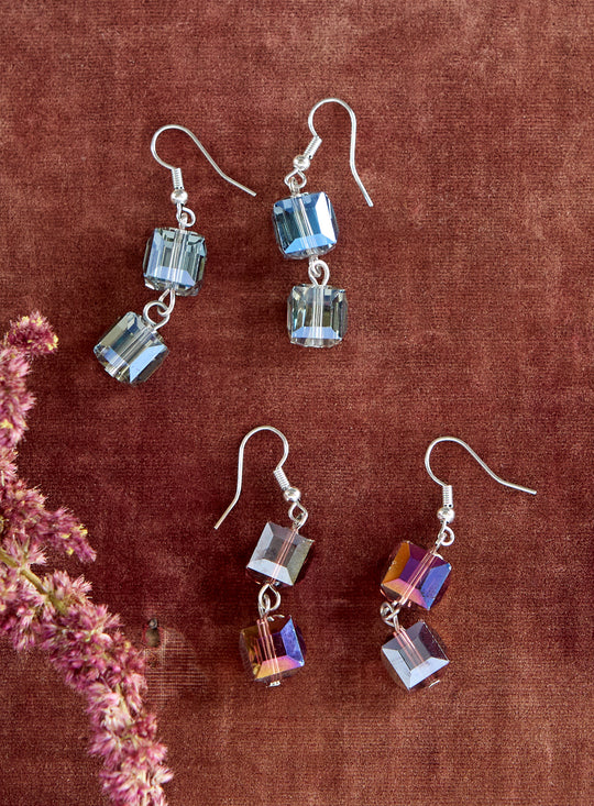 Iridescent Double Drop Earrings