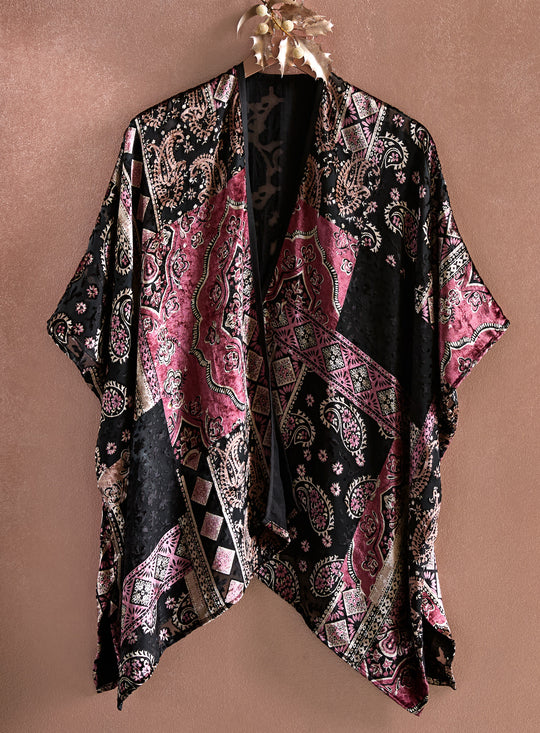 Twilight Tapestry Velvet Kimono Topper